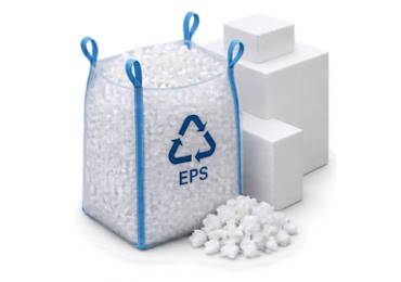 Zerkleinertes EPS Restmaterial zur Rückgabe an den EPS Hersteller